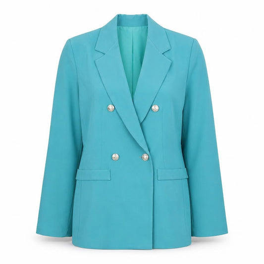 Boohoo Womens Blue Polyester Jacket Suit Jacket Size 8