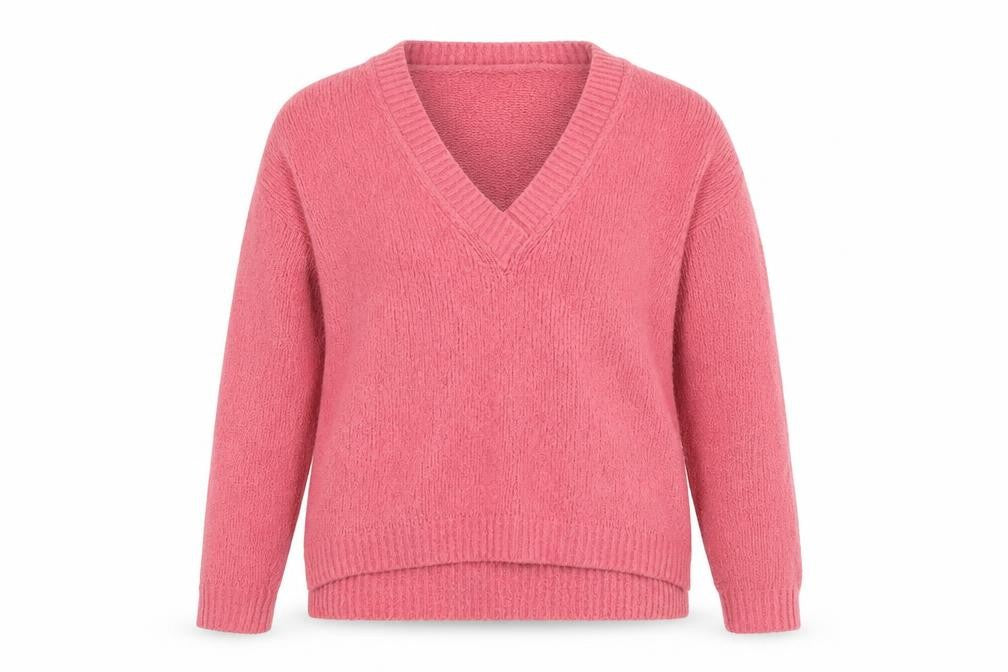 NEXT Womens Pink V-Neck Acrylic Pullover Jumper Size 10