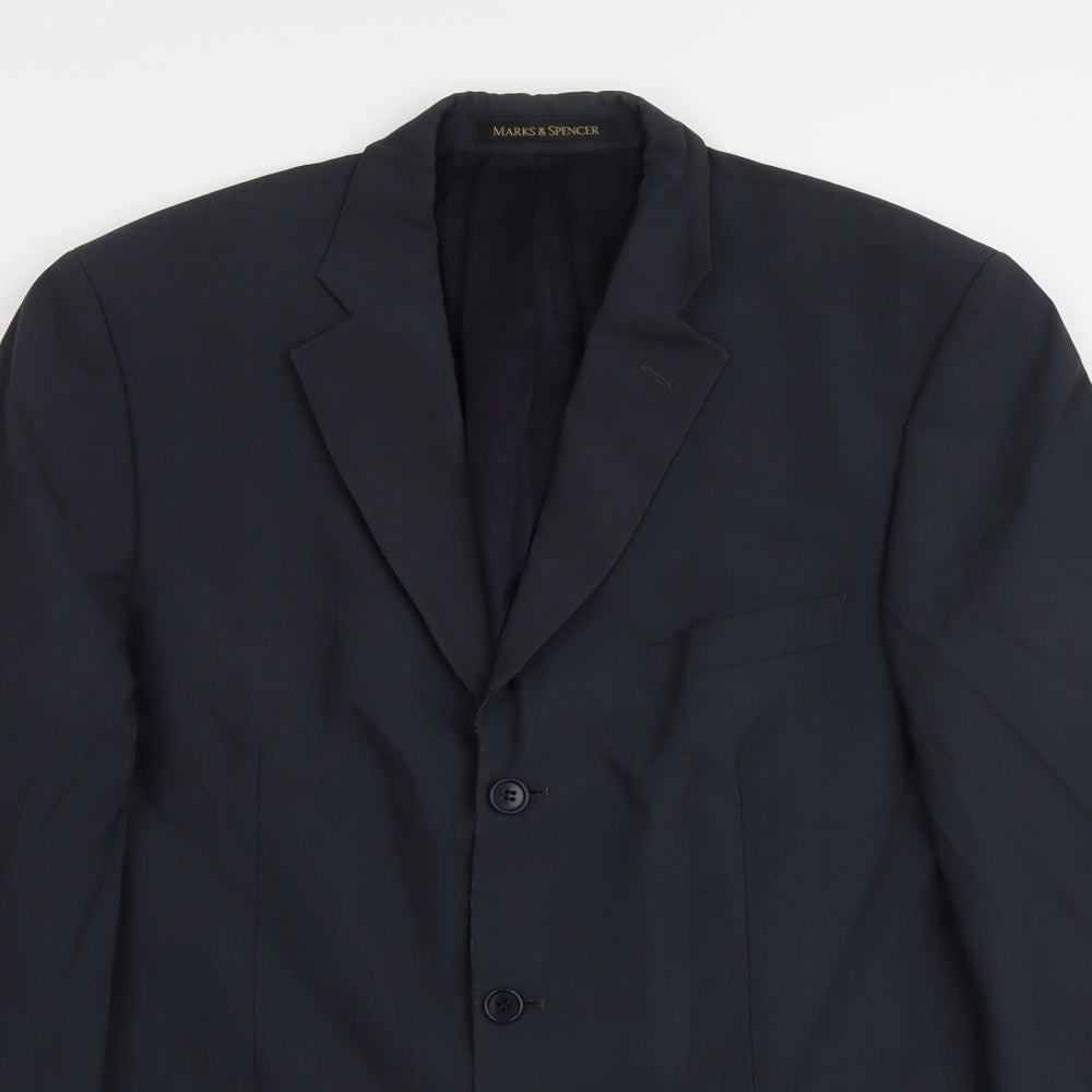 Marks and Spencer Mens Grey Wool Jacket Suit Jacket Size L Regular