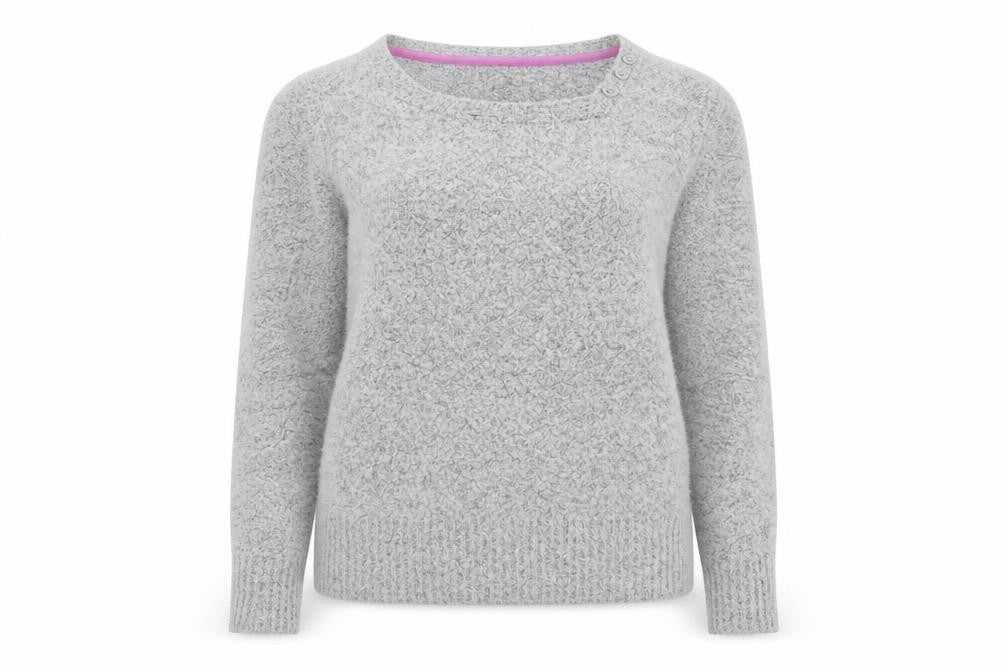 M&Co Womens Grey Square Neck Acrylic Pullover Jumper Size 10