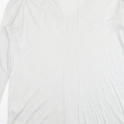 Next Womens Grey V-Neck Viscose Pullover Jumper Size 10
