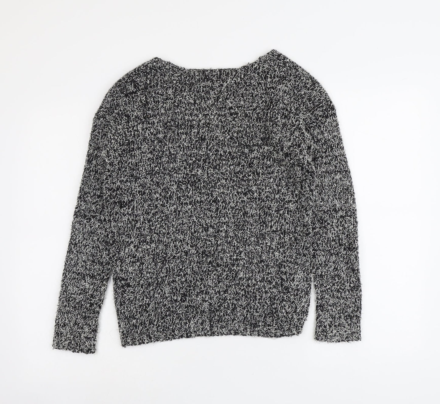 New Look Womens Black Boat Neck Acrylic Pullover Jumper Size 8