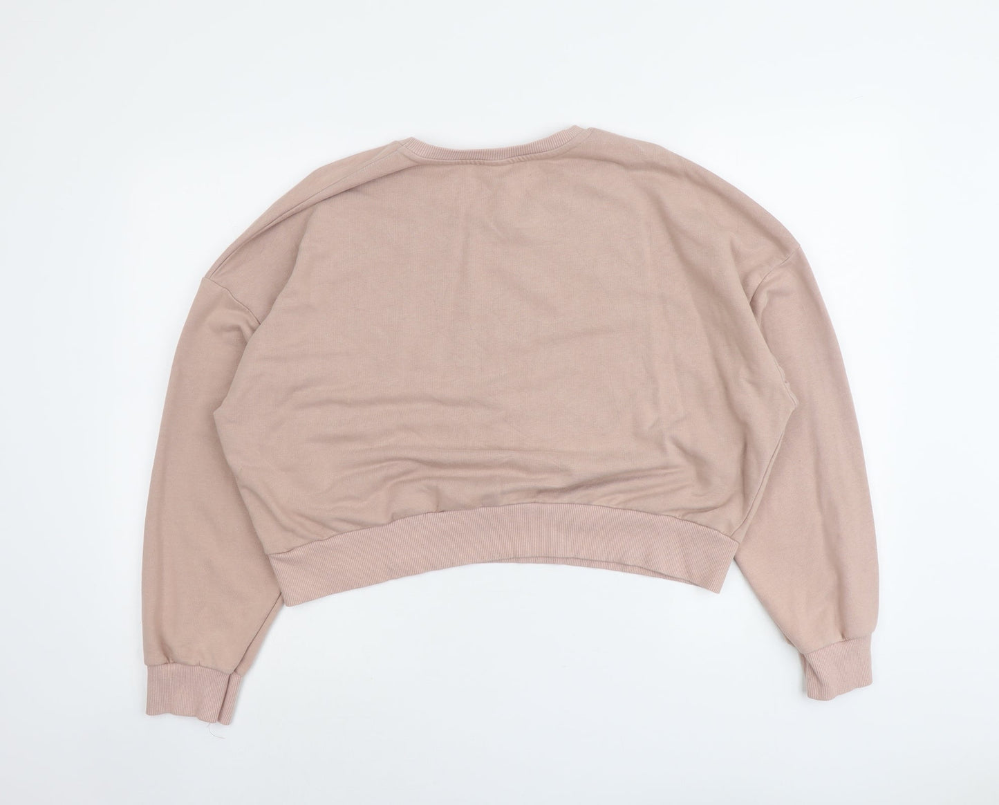 New Look Womens Pink Cotton Pullover Sweatshirt Size 6 Pullover - Cheri