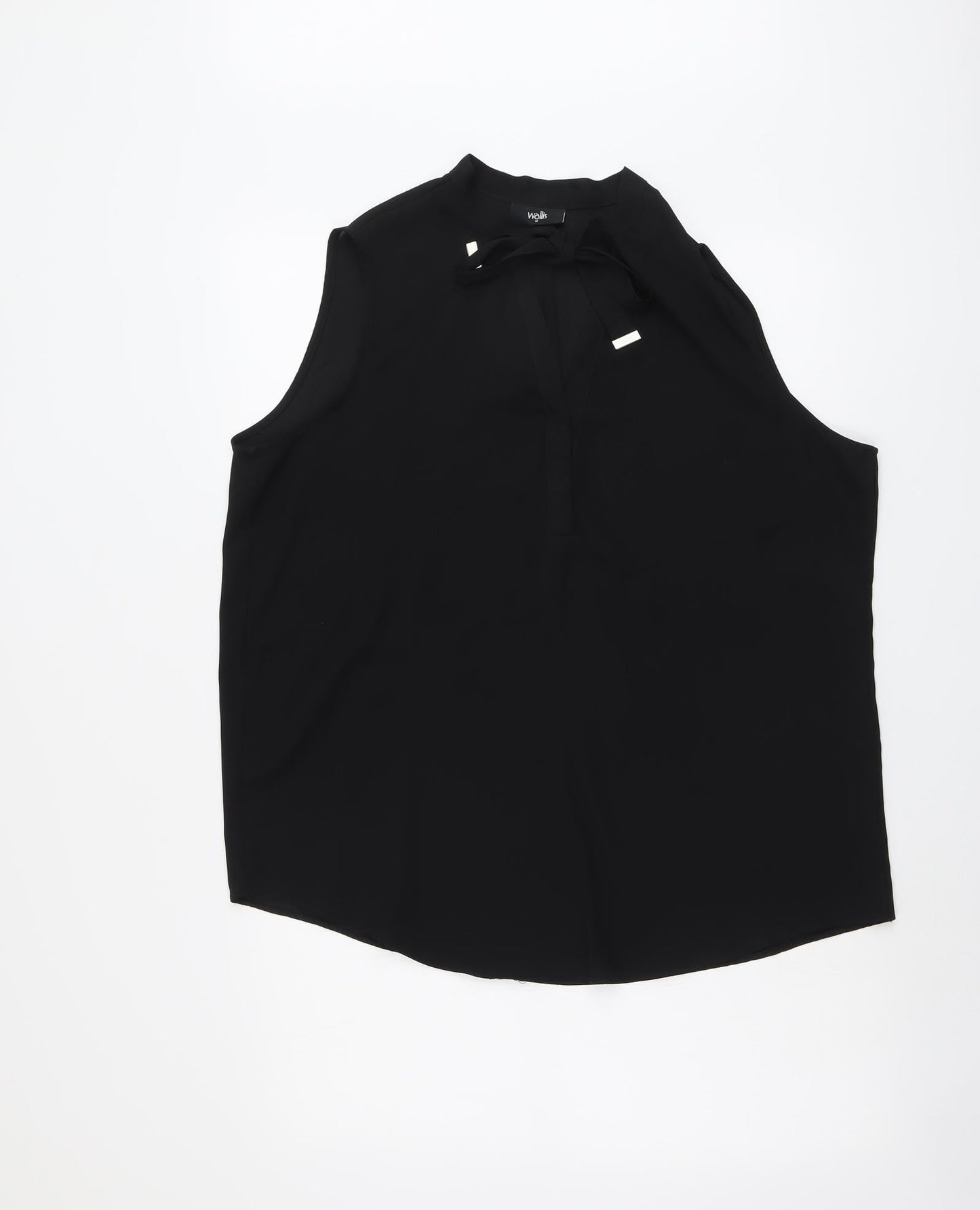 Wallis Womens Black Polyester Basic Blouse Size M Round Neck