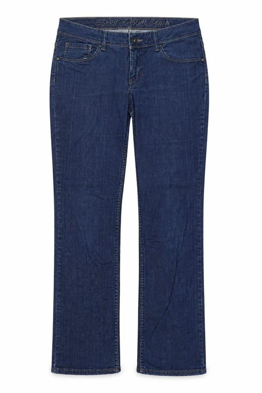 Esprit Womens Blue Cotton Bootcut Jeans Size 34 in L31 in Regular Button