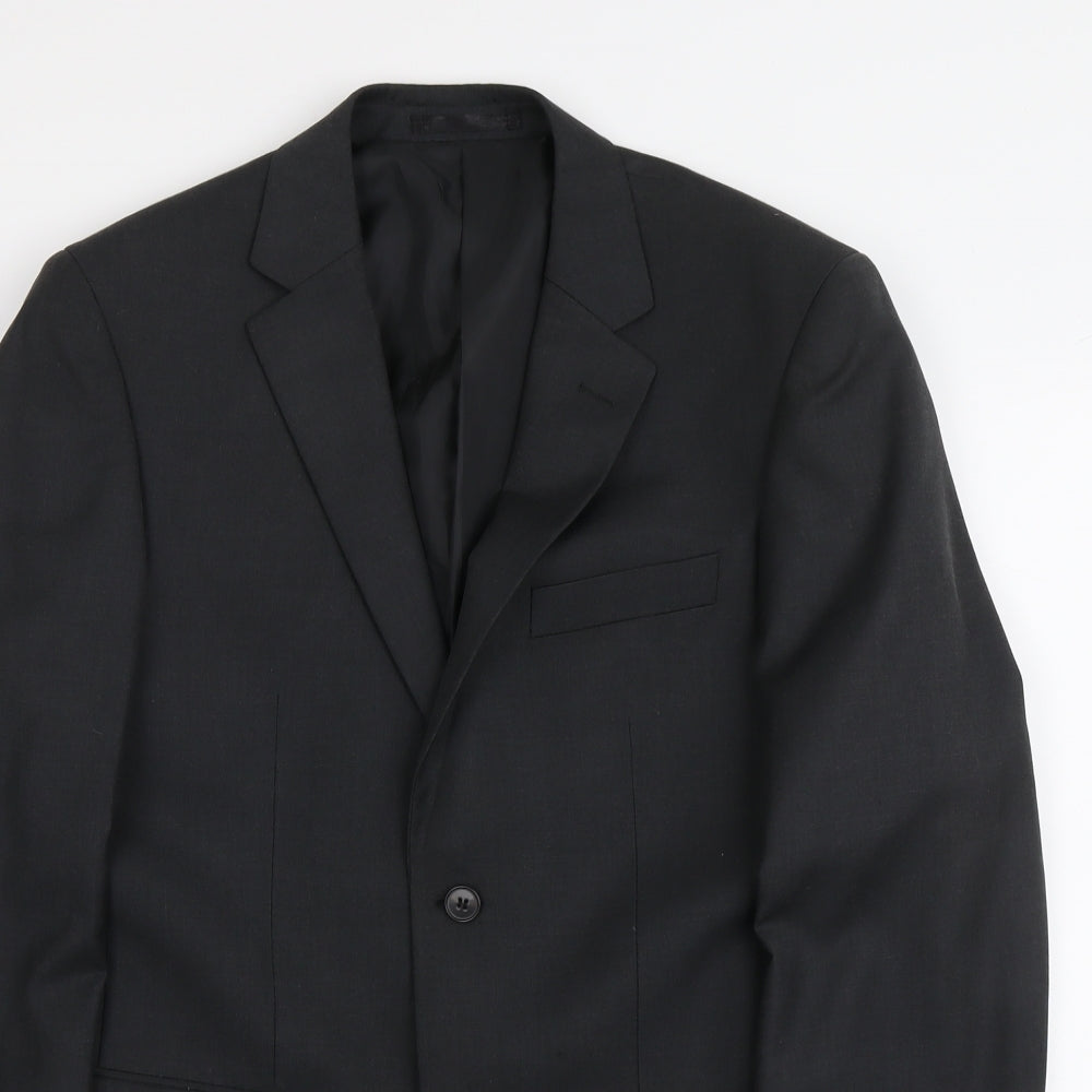 Karl Jackson Mens Grey Polyester Jacket Suit Jacket Size S Regular