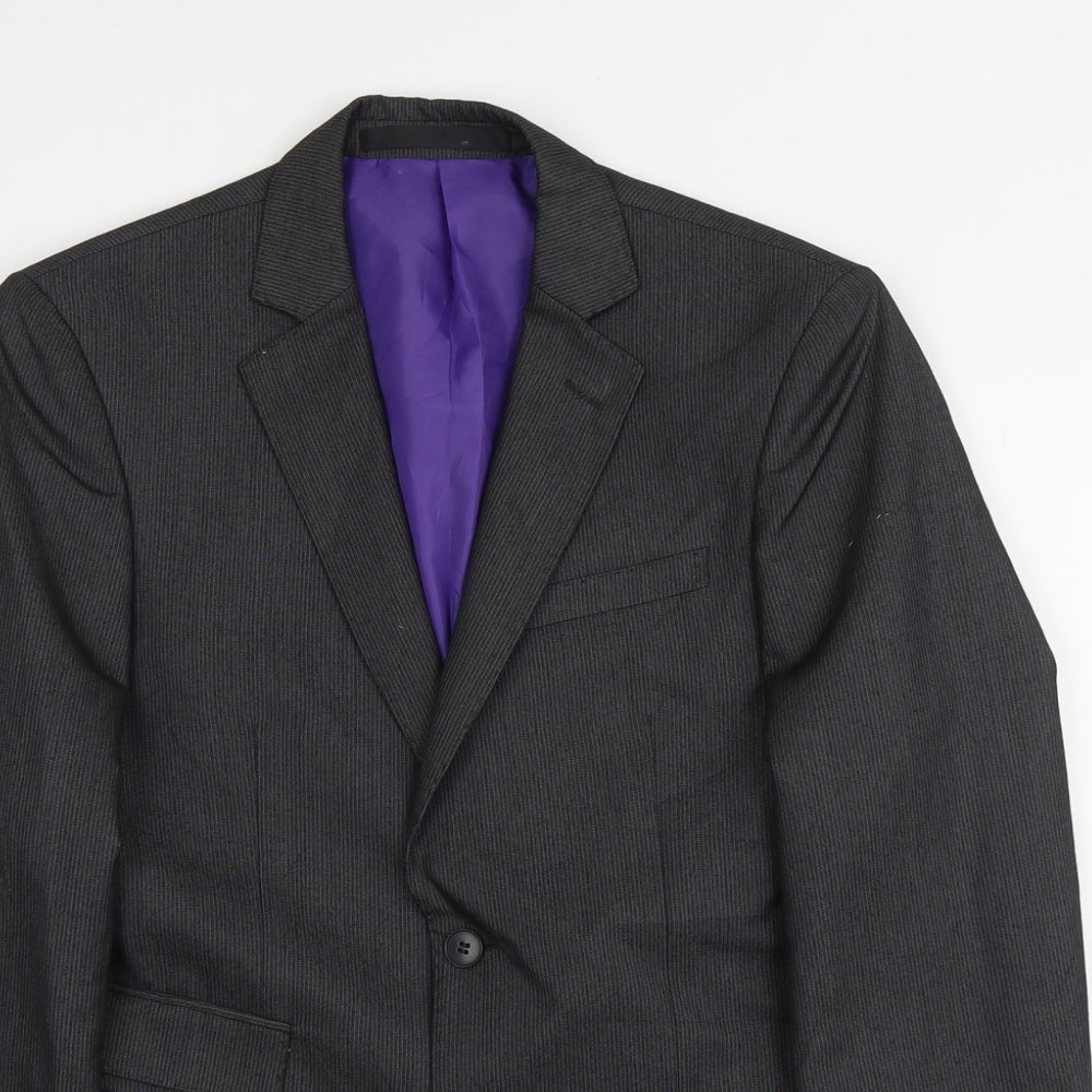 Marks and Spencer Mens Grey Striped Polyester Jacket Suit Jacket Size S Regular