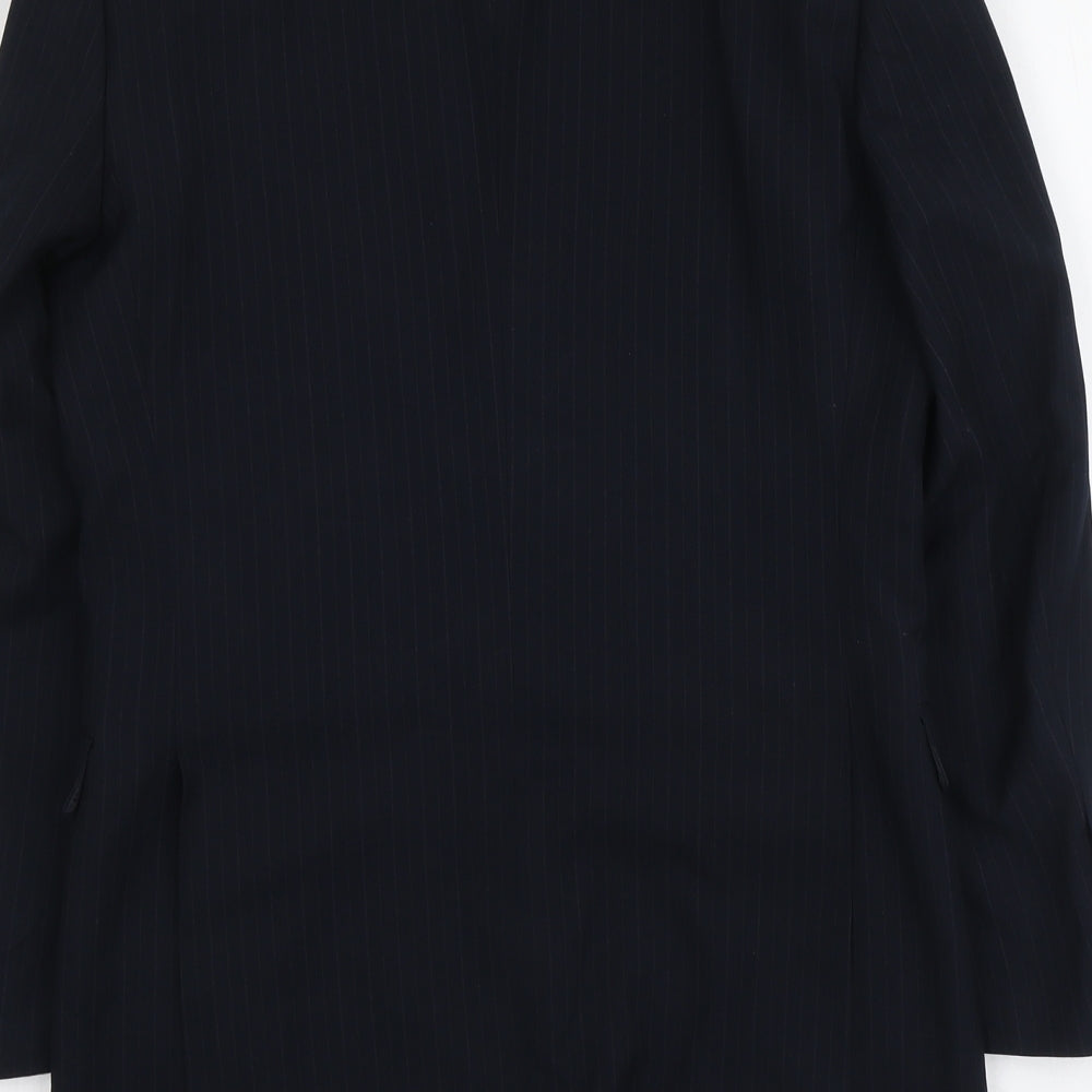 B&W Mens Blue Polyester Jacket Suit Jacket Size S Regular