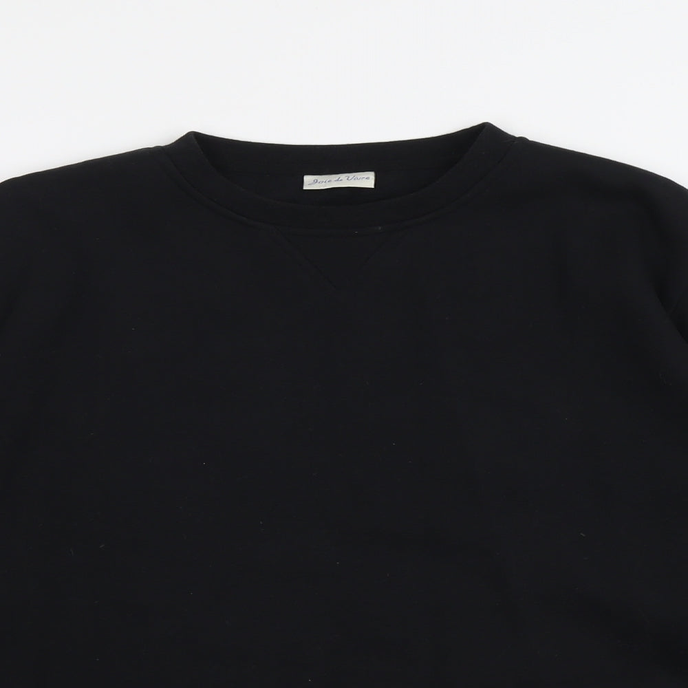 Joie de Vivre Womens Black Polyester Pullover Sweatshirt Size 20 Pullover
