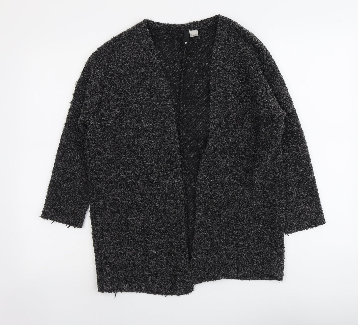 H&M Womens Grey V-Neck Acrylic Cardigan Jumper Size S
