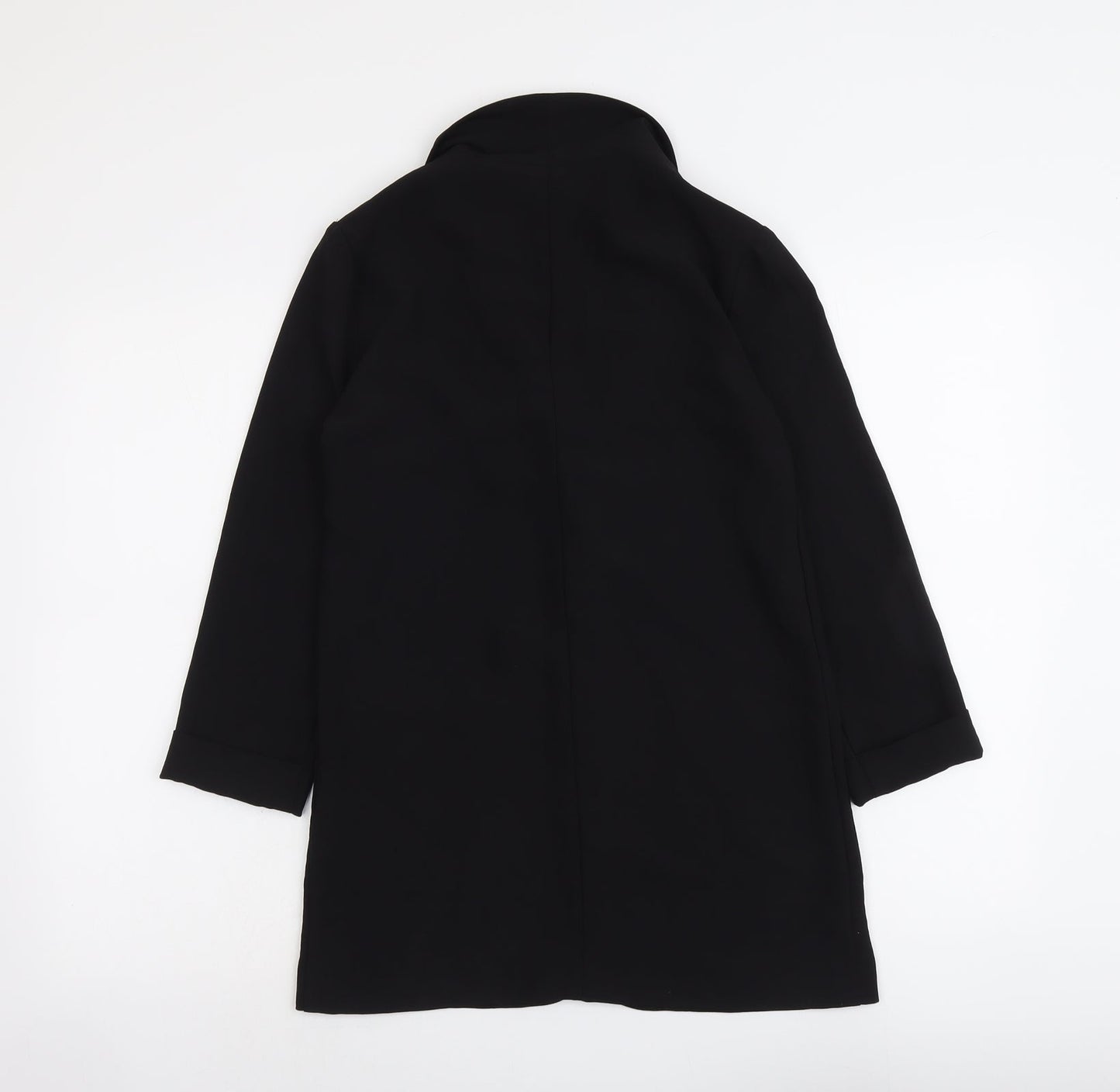 New Look Womens Black Herringbone Jacket Size 6 Button