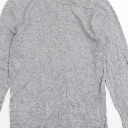 Warehouse Womens Grey Round Neck Viscose Pullover Jumper Size 6