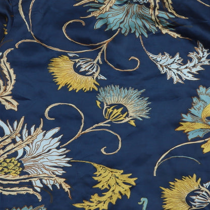 Per Una Womens Blue Floral Polyester Basic Blouse Size 10 Round Neck