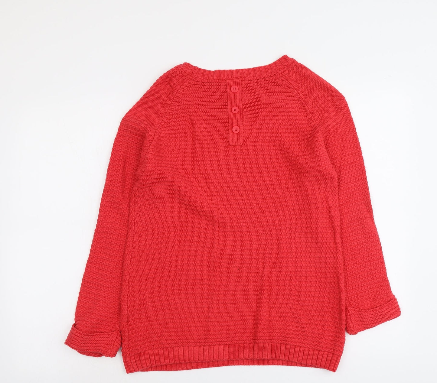 Wallis Womens Red Round Neck Acrylic Pullover Jumper Size M