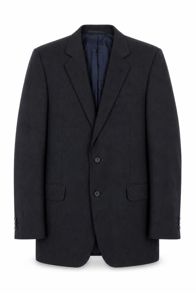Debenhams Mens Blue Striped Polyester Jacket Suit Jacket Size 40 Regular