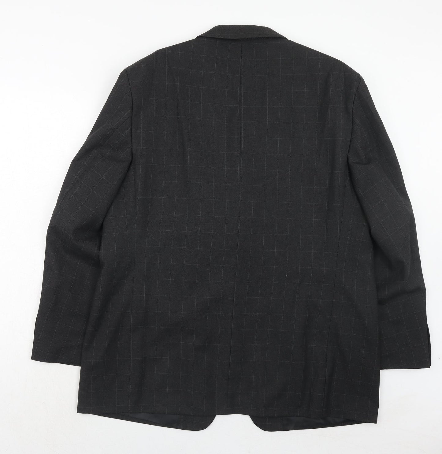 Zantos Mens Grey Check Polyester Jacket Suit Jacket Size 46 Regular