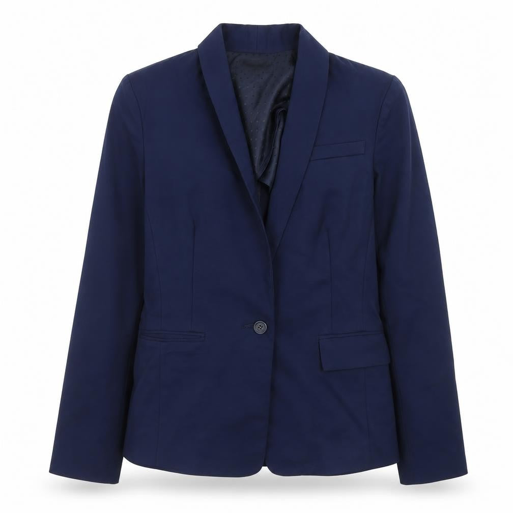 New Look Womens Blue Cotton Jacket Blazer Size 10