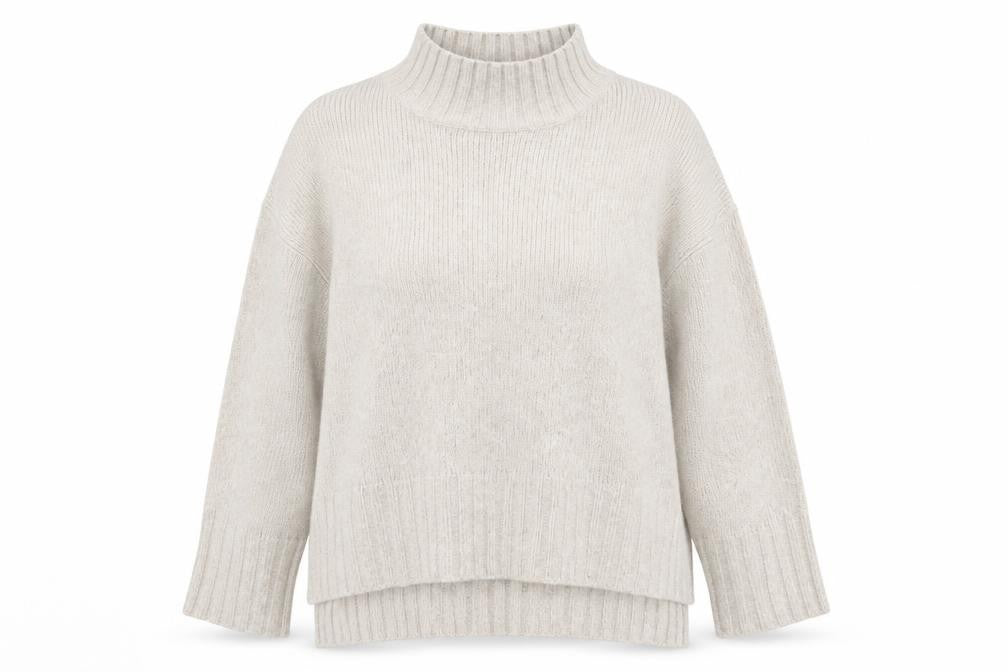 New Look Womens Brown Mock Neck Nylon Pullover Jumper Size M