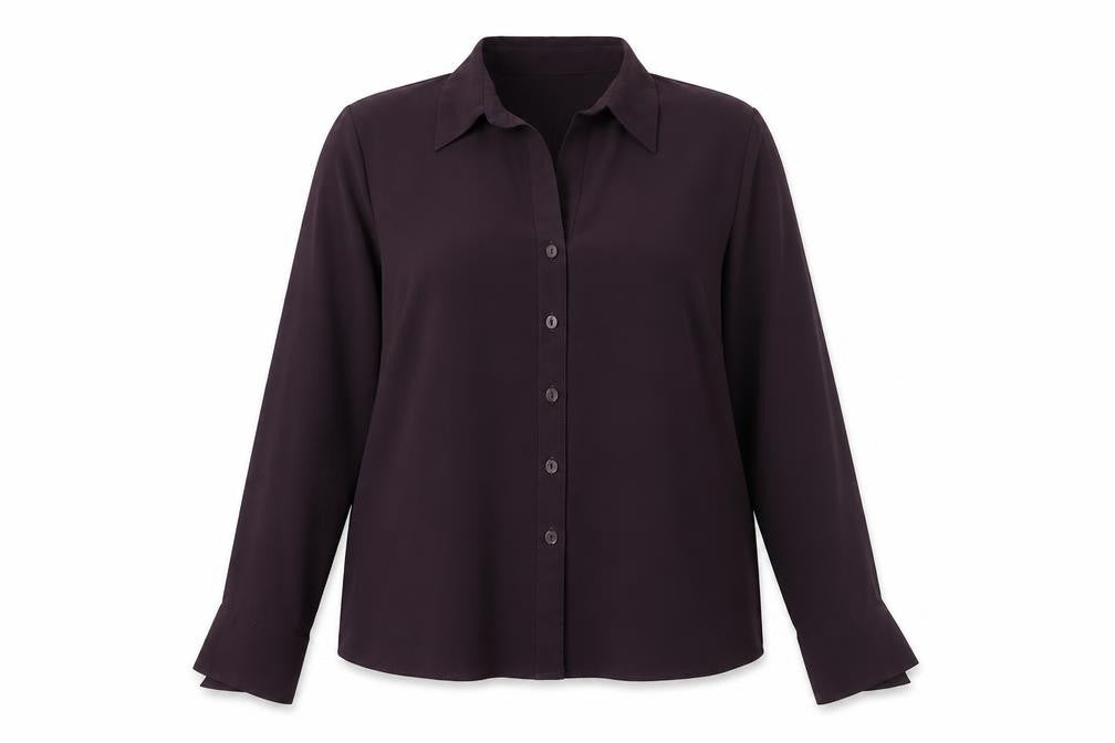 Berkertex Womens Purple Polyester Basic Button-Up Size 16 Collared