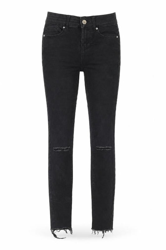 FB Sister Womens Black Cotton Straight Jeans Size XS Regular Zip