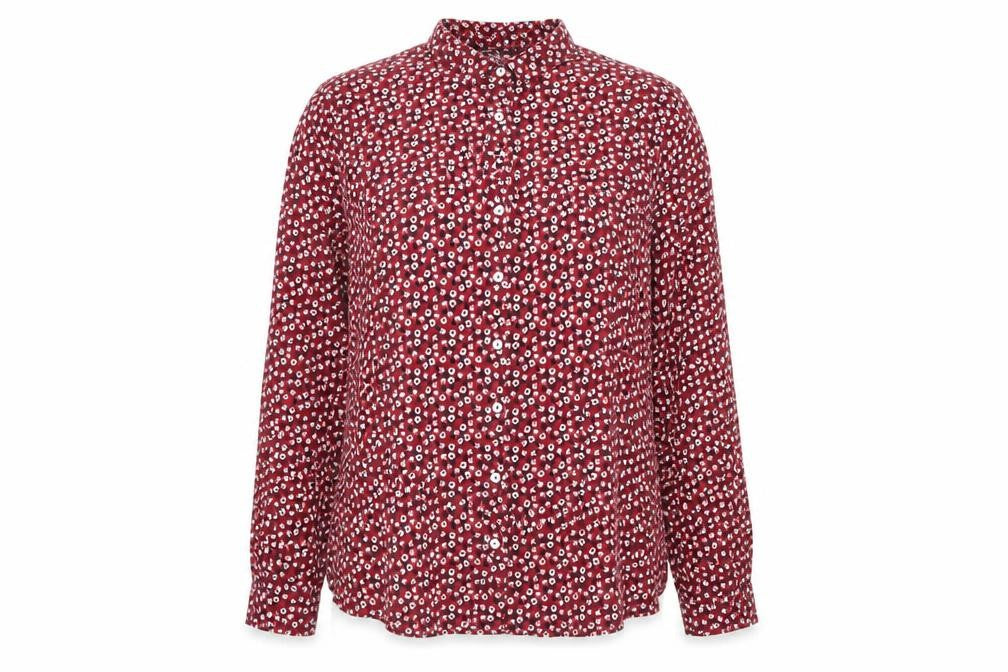 Gerry Weber Womens Red Floral Viscose Basic Button-Up Size 10 Collared
