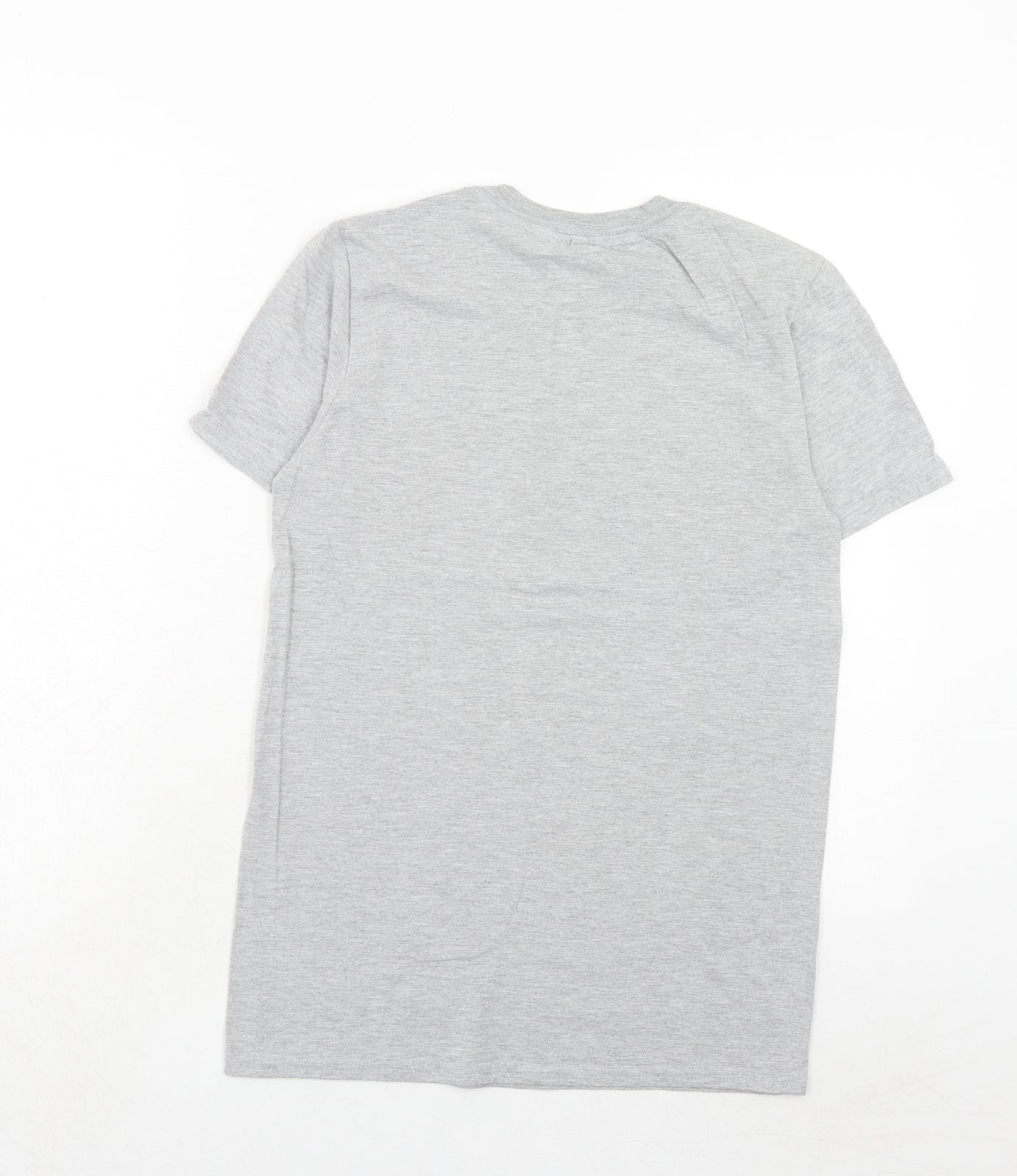 Gildan Womens Grey Cotton Basic T-Shirt Size S Round Neck - Rock