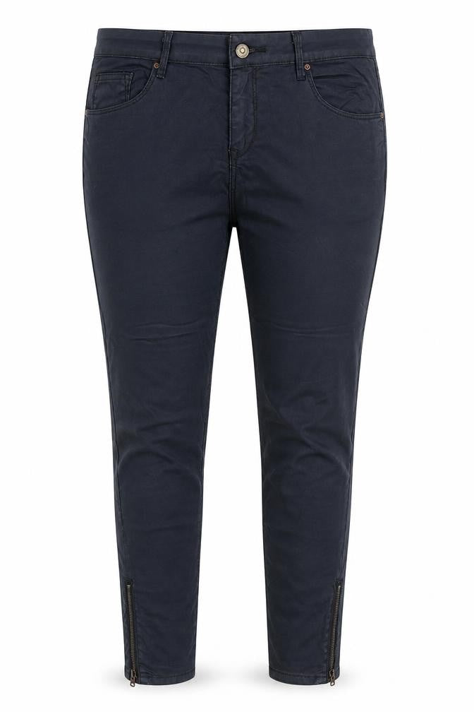 H&M Womens Black Cotton Trousers Size 12 Regular Zip - Coated