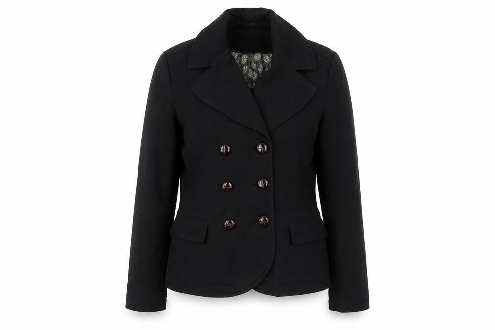 H&M Womens Black Cotton Jacket Blazer Size 12