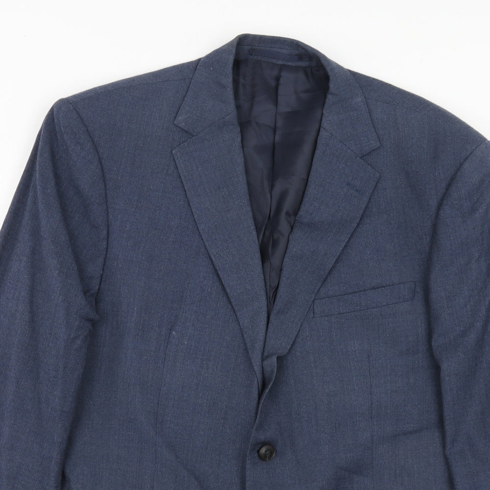 Marks and Spencer Mens Blue Wool Jacket Suit Jacket Size 42 Regular