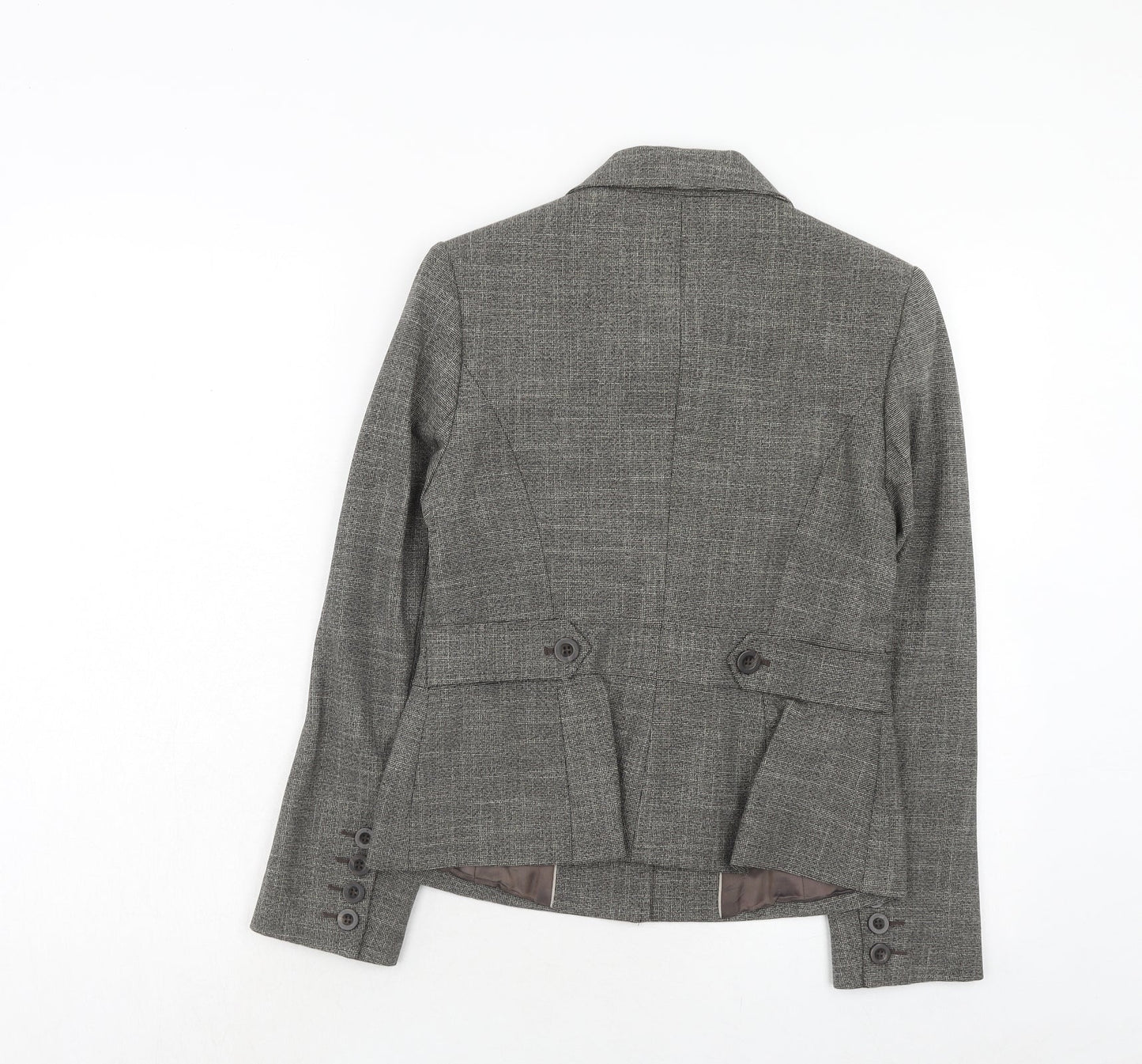 NEXT Womens Grey Geometric Jacket Blazer Size 10 Button