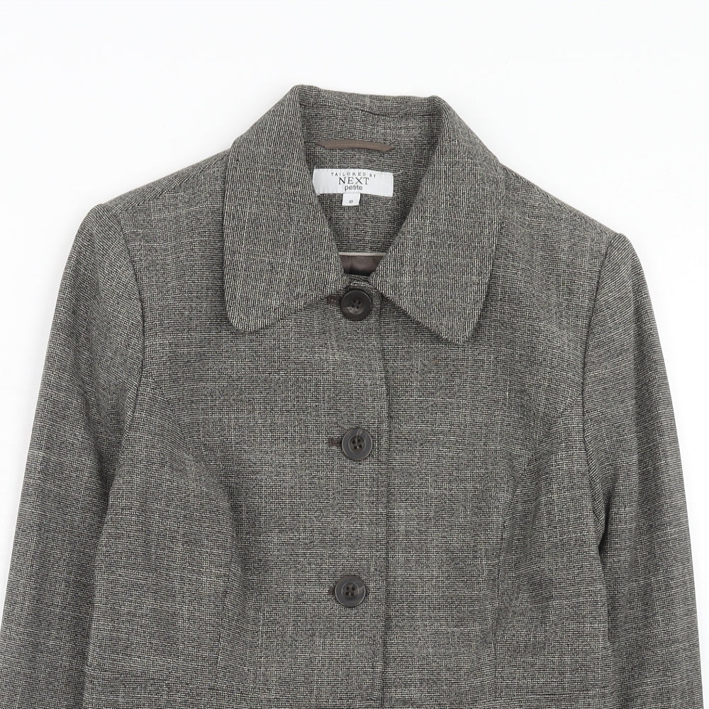 NEXT Womens Grey Geometric Jacket Blazer Size 10 Button
