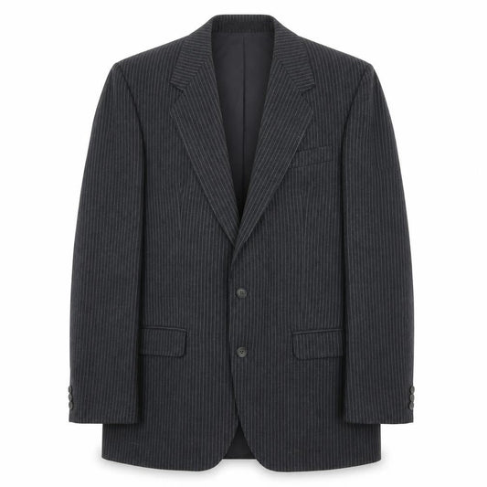 The Label Mens Black Striped Wool Jacket Suit Jacket Size 40 Regular
