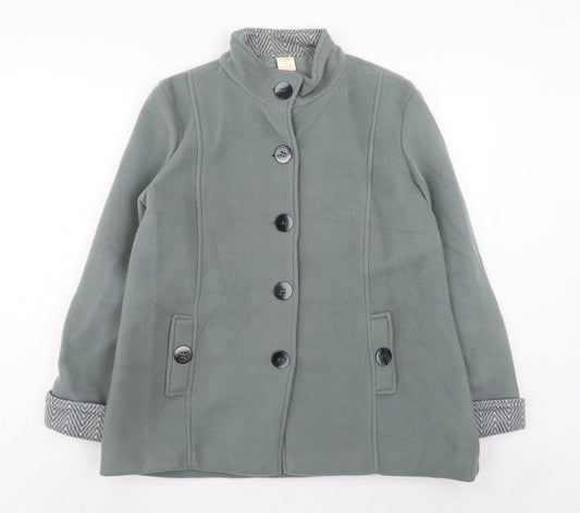 Anne De Lancay Womens Green Jacket Size M Button