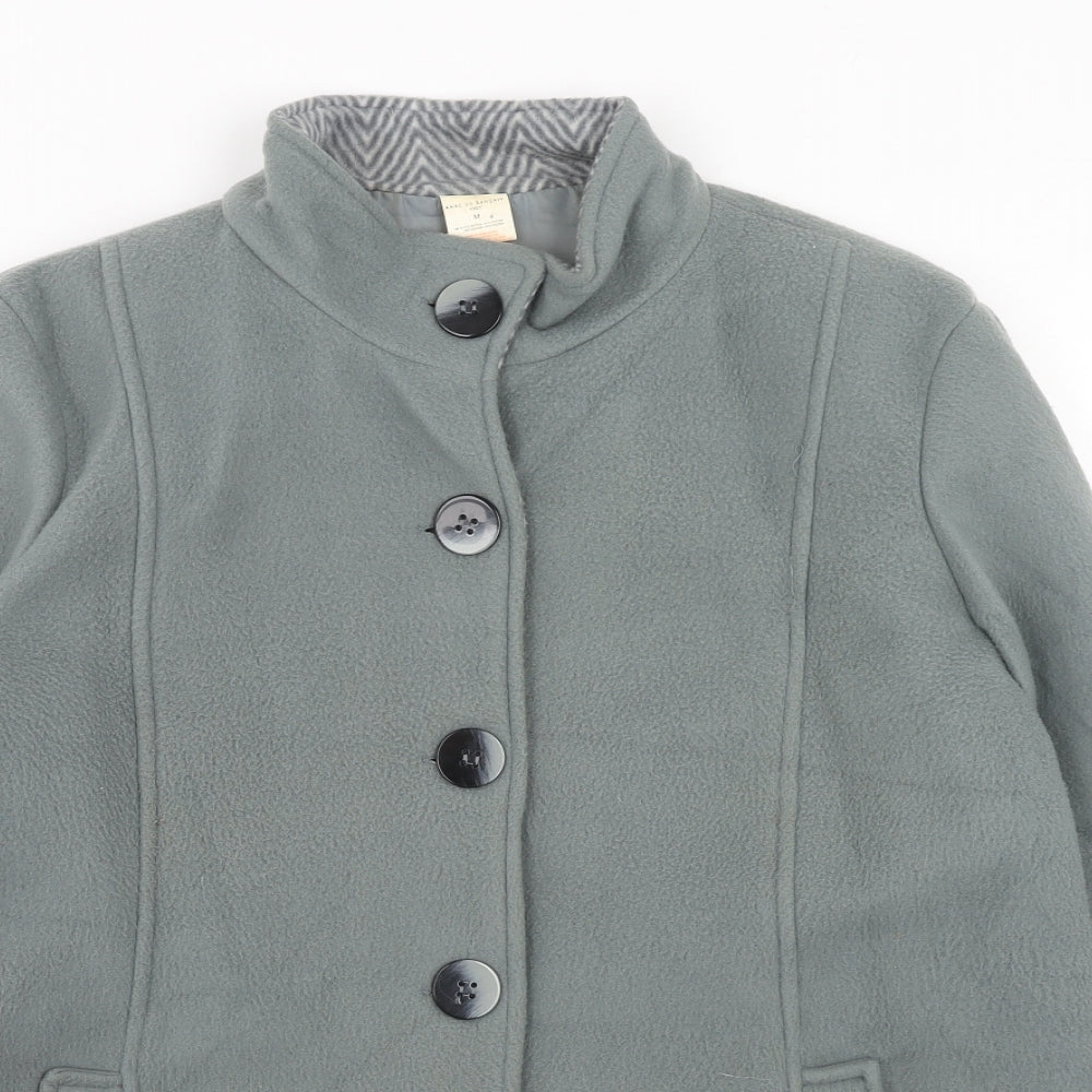 Anne De Lancay Womens Green Jacket Size M Button