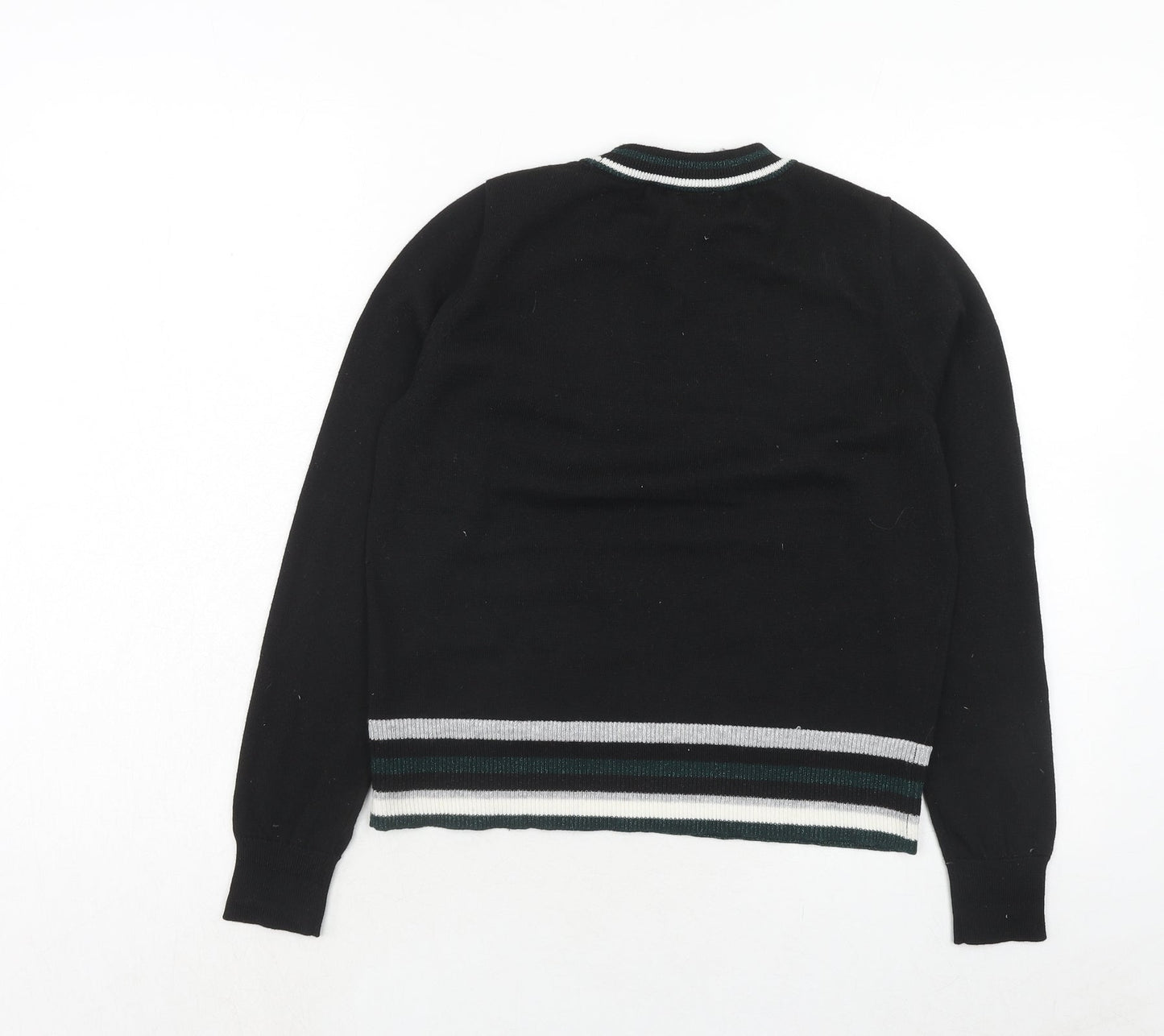 Pimkie Womens Black Round Neck Polyester Pullover Jumper Size S