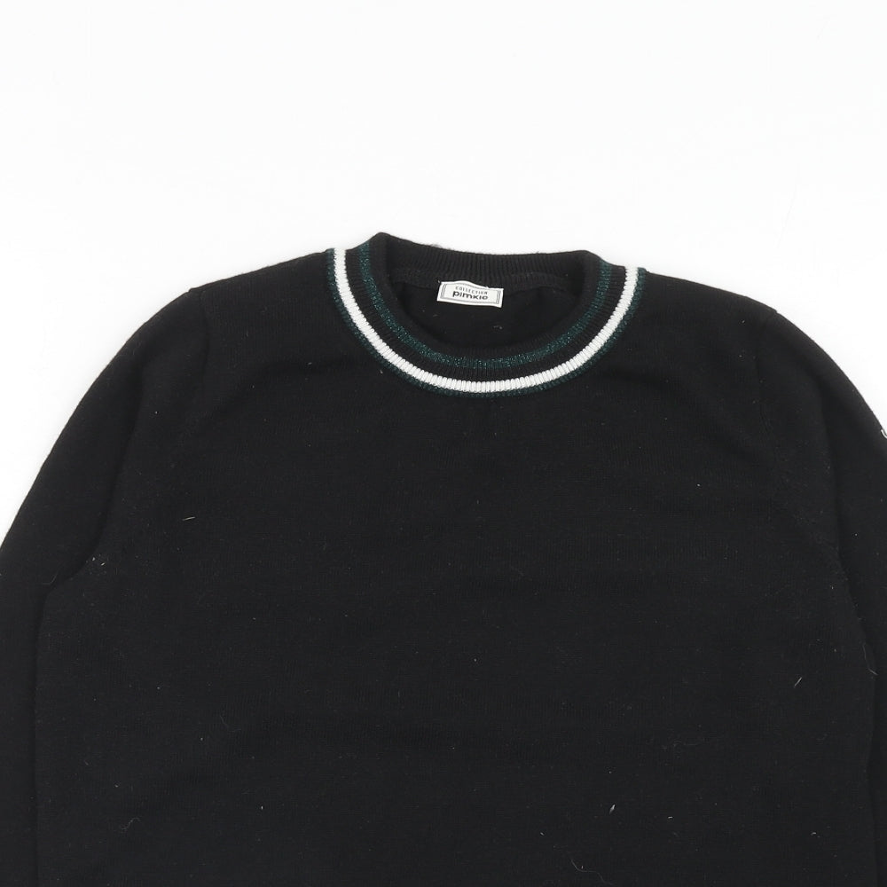 Pimkie Womens Black Round Neck Polyester Pullover Jumper Size S