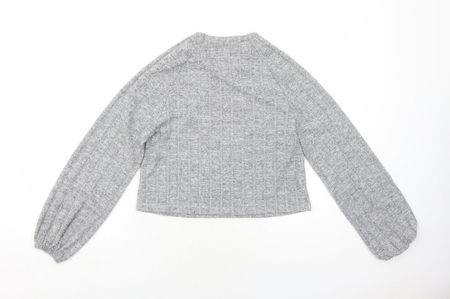 Missguided Womens Grey Round Neck Viscose Pullover Jumper Size 4