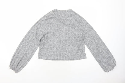 Missguided Womens Grey Round Neck Viscose Pullover Jumper Size 4