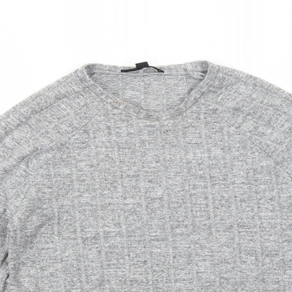 Missguided Womens Grey Round Neck Viscose Pullover Jumper Size 4