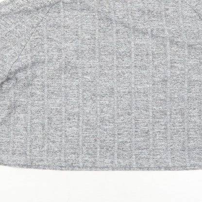 Missguided Womens Grey Round Neck Viscose Pullover Jumper Size 4