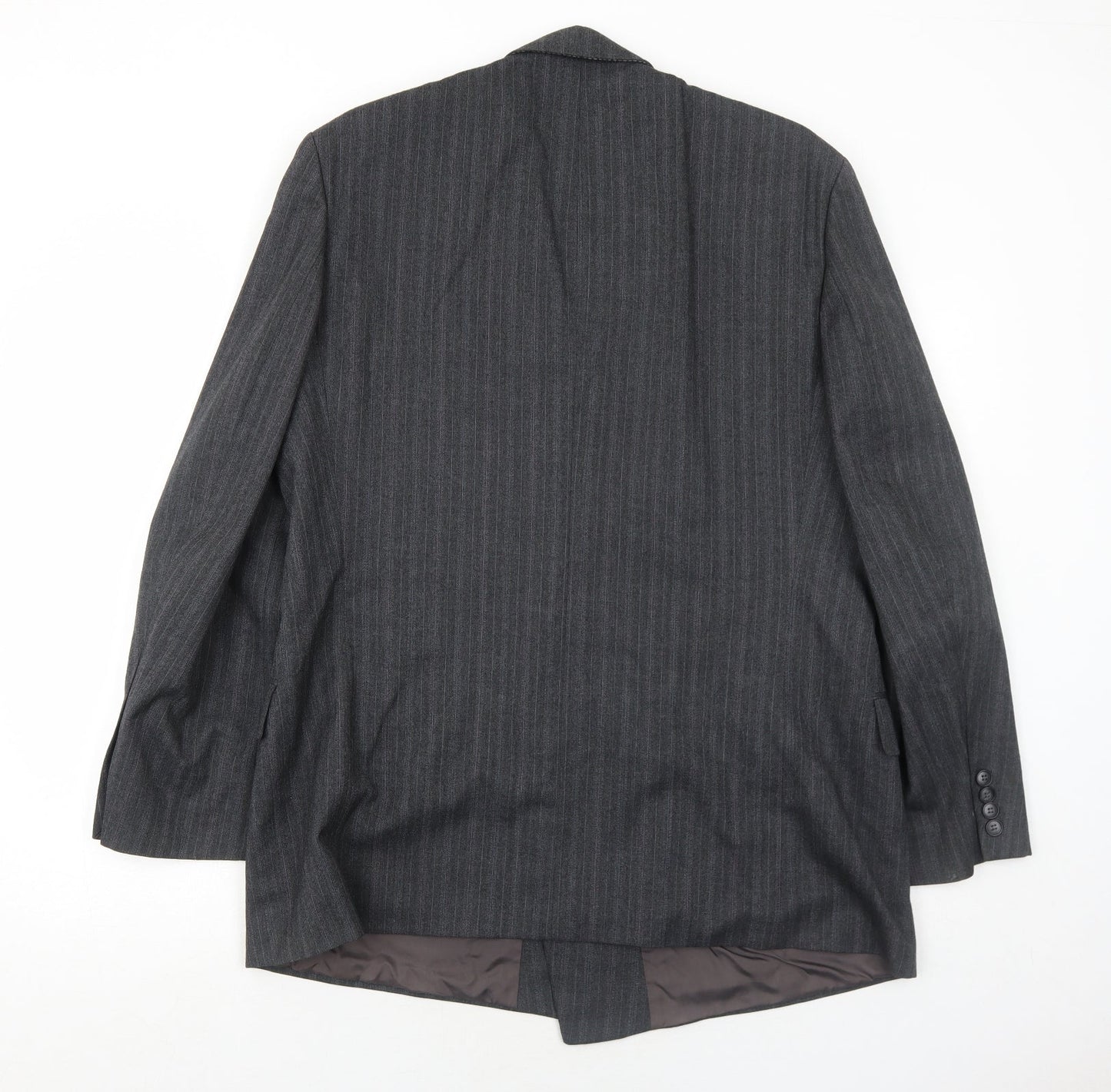 Marks and Spencer Mens Grey Striped Wool Jacket Suit Jacket Size 44 Regular