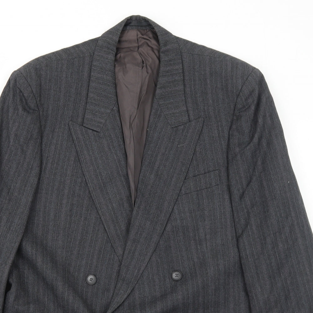 Marks and Spencer Mens Grey Striped Wool Jacket Suit Jacket Size 44 Regular