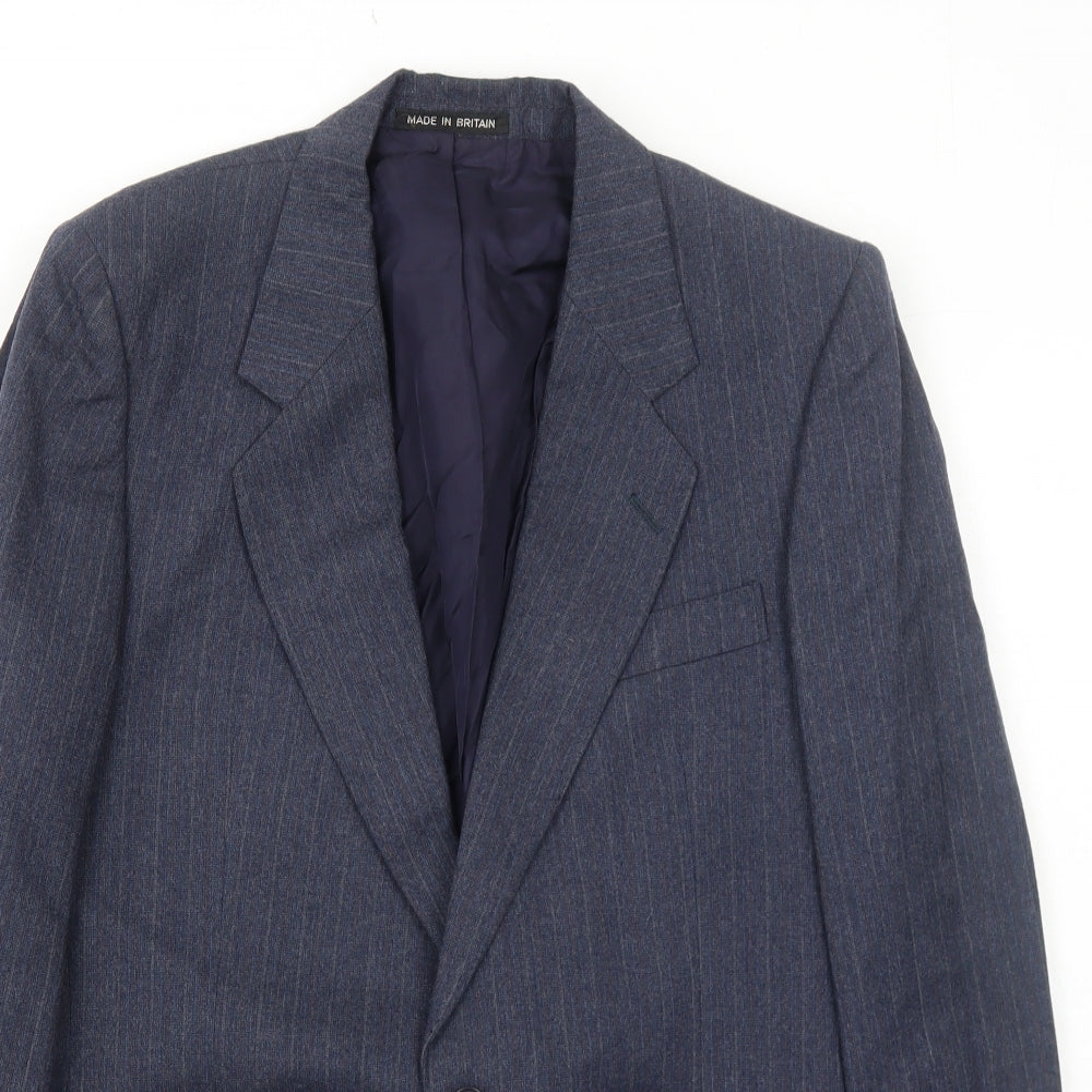 Paul Jardine Mens Blue Striped Wool Jacket Suit Jacket Size 40 Regular