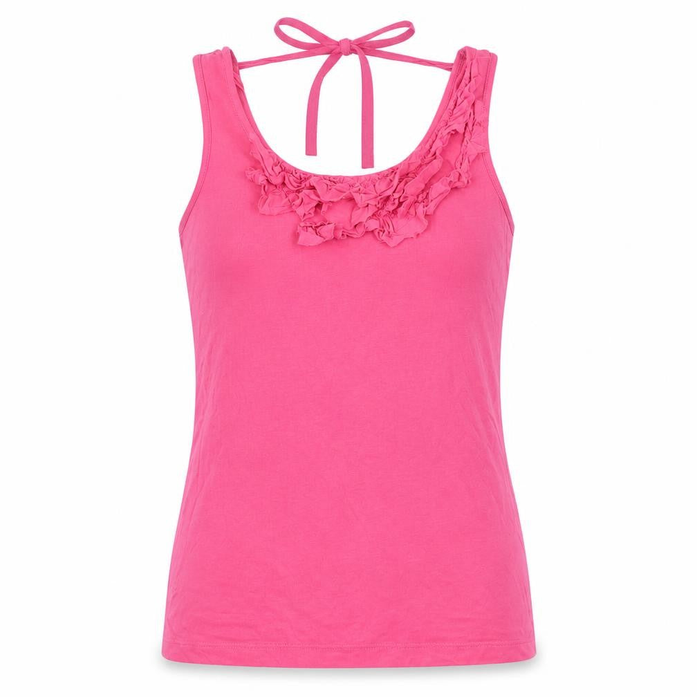 Lakeland Womens Pink Cotton Basic Tank Size 10 Round Neck