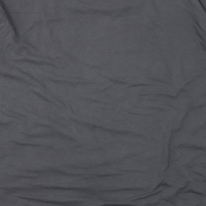 Diverse Womens Grey Cotton Basic T-Shirt Size L Round Neck - Sequin Trim