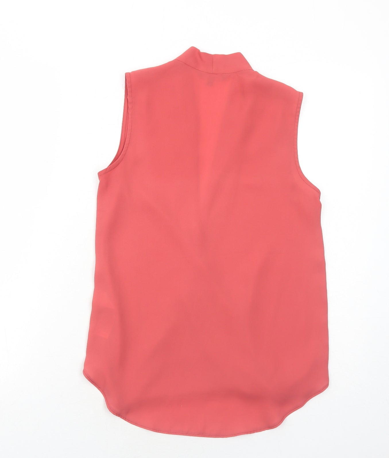 New Look Womens Pink Polyester Basic Blouse Size 8 V-Neck