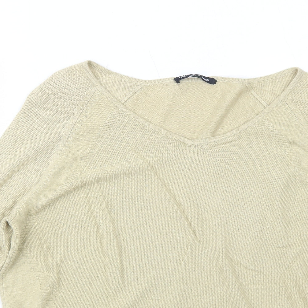 Cable & Gauge Womens Beige V-Neck Cotton Pullover Jumper Size XL