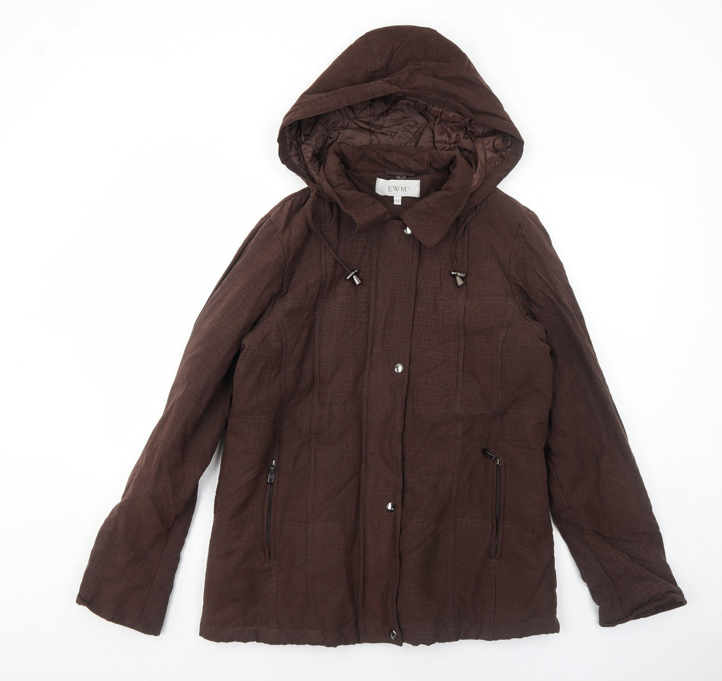 EWM Womens Brown Jacket Size 14 Zip