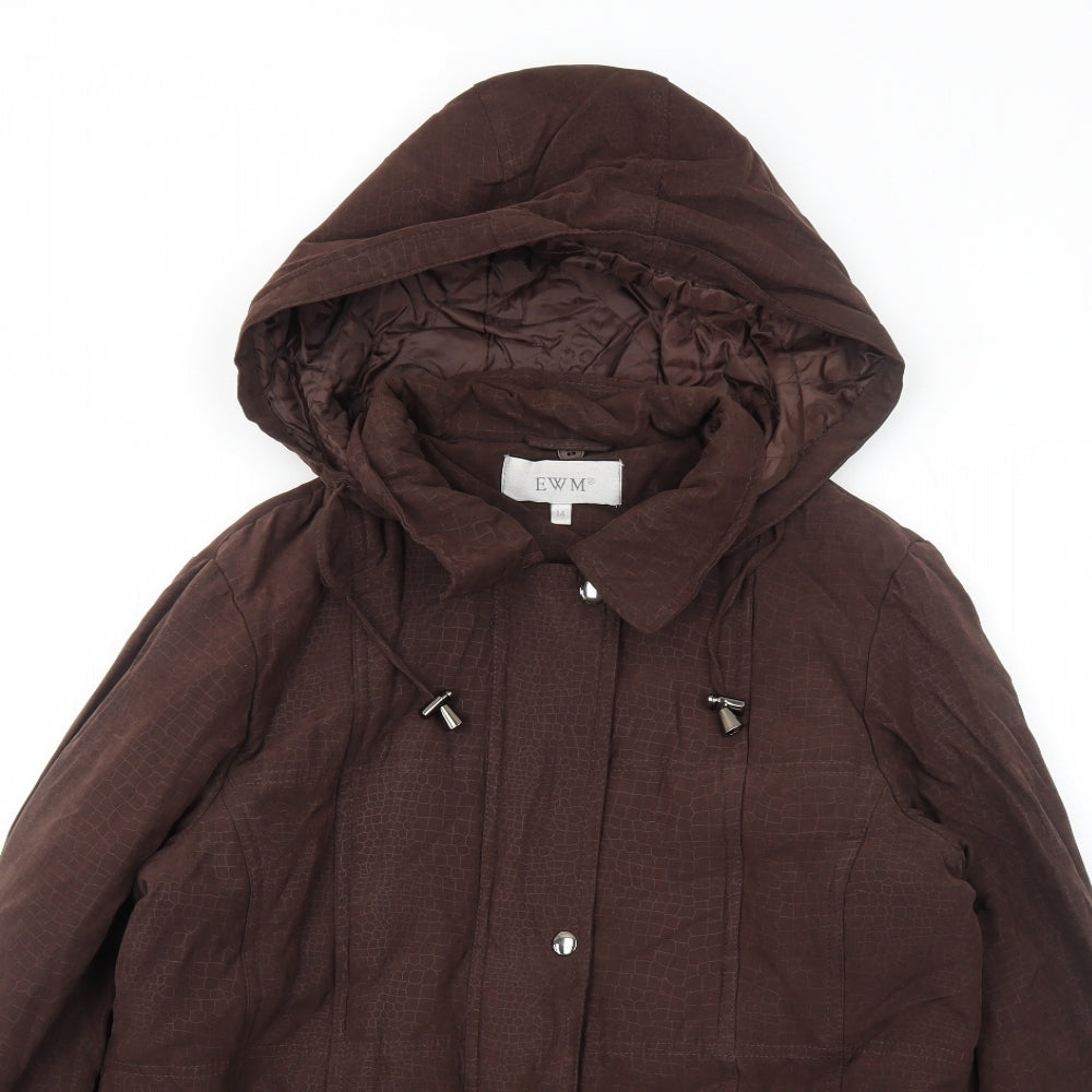 EWM Womens Brown Jacket Size 14 Zip