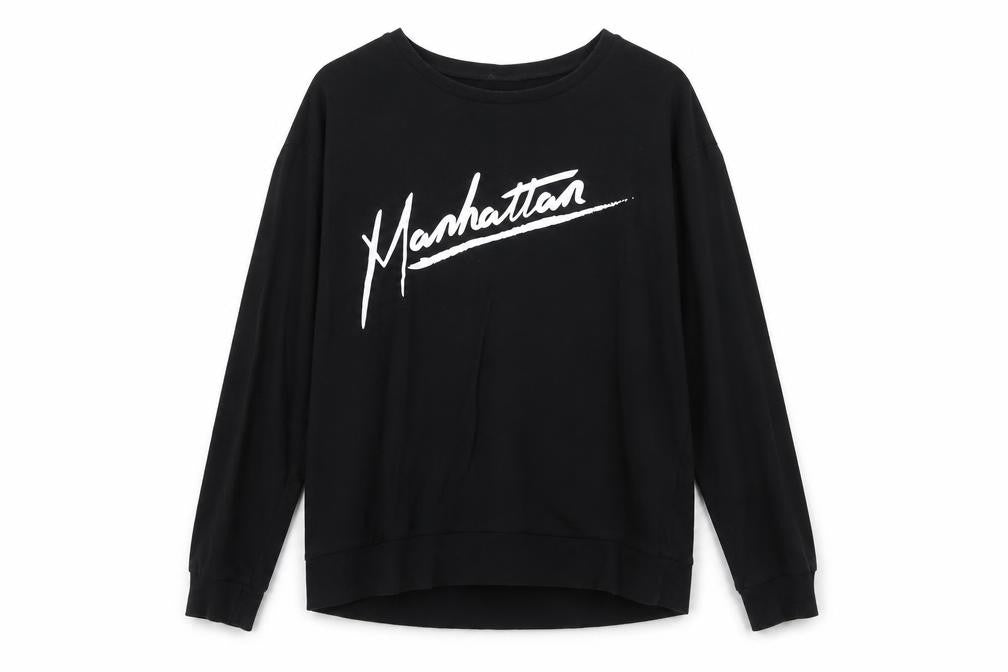 H&M Womens Black Cotton Pullover Sweatshirt Size M Pullover - Manhattan